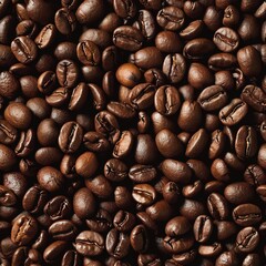 Fototapeta premium Coffee Beans, Realistic Coffee Beans Background, Seamless Coffee Beans Pattern