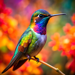 Fototapeta premium a colorful hummingbird with a colorful background