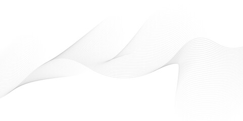 Abstract glowing wave lines on transparent background. Dynamic wave pattern. Modern flowing wavy lines.  Vector illustration. Wave with lines created using blend tool.