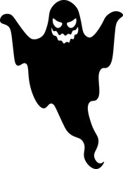 Ghost icon. Flying phantom. Halloween monster.