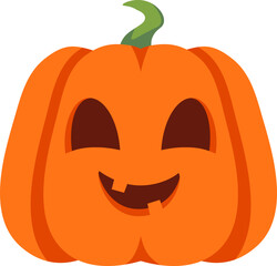 Halloween pumpkin icon. Flat symbol.