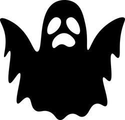 Ghost icon. Flying phantom. Halloween monster.