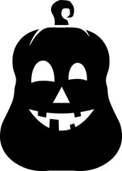 Halloween pumpkin icon. Silhouette sign.