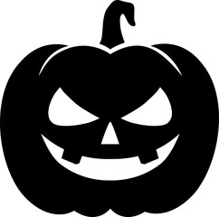 Halloween pumpkin icon. Silhouette style.