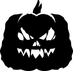 Halloween pumpkin icon. Grunge style.