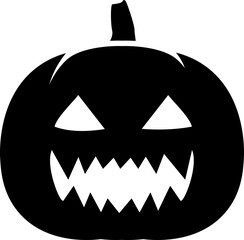 Halloween pumpkin icon. Silhouette style.