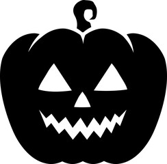 Halloween pumpkin icon. Silhouette symbol.