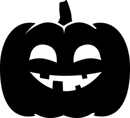 Halloween pumpkin icon. Silhouette sign.