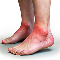 Fototapeta premium Educational Images of Swollen Ankles in Women: Understanding Common Causes and Conditions