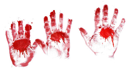PNG  Bloody handprints on white background