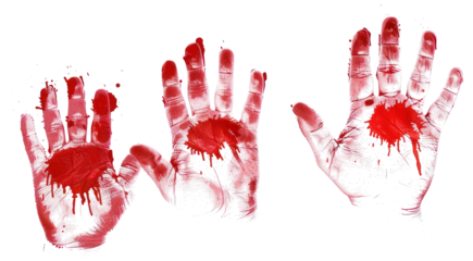 PNG  Bloody handprints on white background