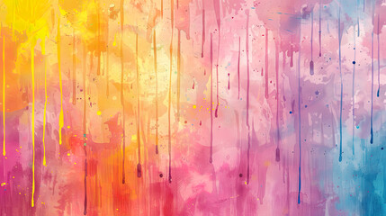 Vibrant watercolor drips and runs, dynamic patterns, bright hues, seamless texture, high-resolution digital paper for lively and artistic backgrounds 