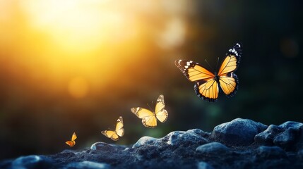 Obraz premium Metamorphosis of Business Transformation: Abstract Concept of Digital Innovation and Growth