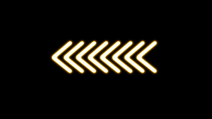Abstract glowing arrow loading icon illustration. Glowing Arrows on a Black Background.