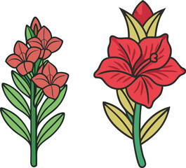 gladiolus flower silhouette vector line art icon