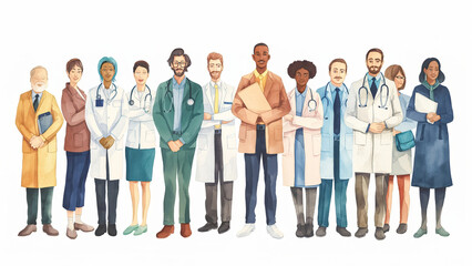 A diverse and engaged group of dedicated healthcare professionals stands together proudly, showcasing their unity and commitment during Labor Day celebrations