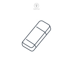 Eraser icon symbol vector illustration isolated on white background