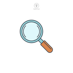 Magnifying Glass icon symbol vector illustration isolated on white background