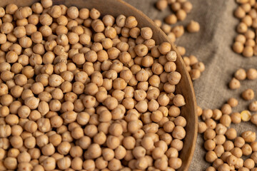 uncooked healthy grains of chickpeas porridge