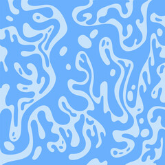 Monochrome blue abstract background. Groovy design with liquid waves lines. Trendy retro vintage illustration, vector poster.	
