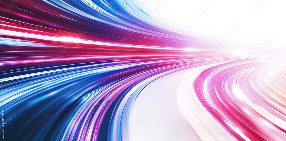 Poster this is an abstract high-speed light effect with curved beams of light. the background is abstract w