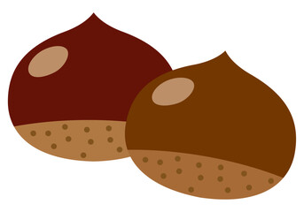 秋の味覚の栗のイラスト4