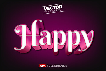 3D Happy text effect