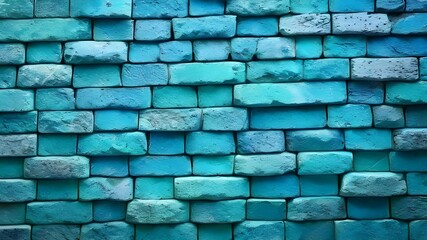 Aqua blue color on a solid stone wall as background texture. beautiful modern retro color
background of tiles
