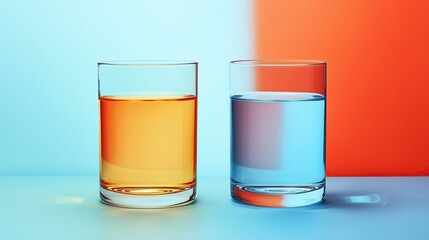 Glass half full or half empty, cool graphic