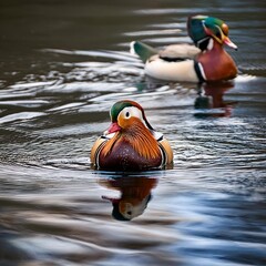 ducks in water, AI generated