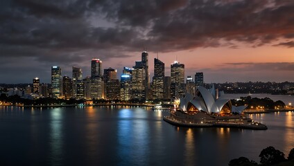 Fototapeta premium city skyline at night