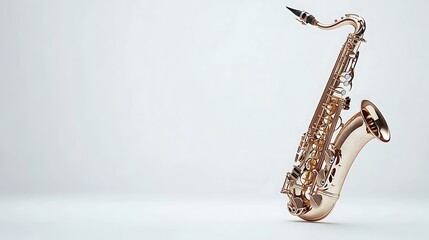 Golden Saxophone on a White Background