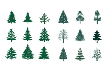 Obraz premium Christmas tree vector silhouette 