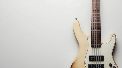 Bass Guitar on White Background