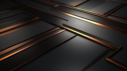 Obraz premium Abstract black and copper geometric pattern.
