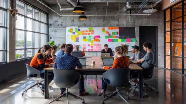 A group of students working together in a classr