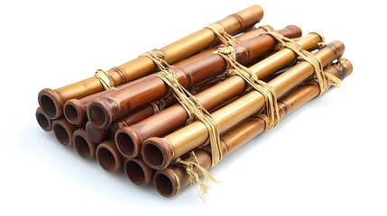 Naklejka premium Bundle of Natural Bamboo Sticks Tied Together