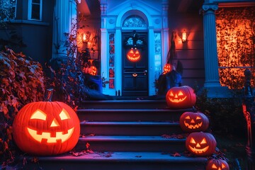 Obraz premium halloween pumpkin lantern