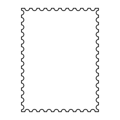 Blank postage stamp. Clean postage stamp template. Postage stamp border. Mockup postage stamp. Vector illustration