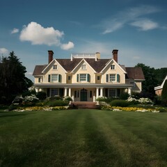Miniature house and bonsai,close up