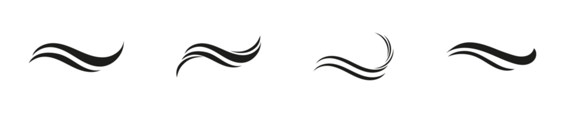 Abstract wavy lines. Wave line creative icon set.
