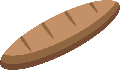 Simple, freshly baked loaf of french bread is lying on its side