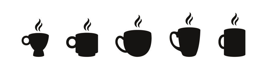 Coffee cup vector icon. Cafe mug logotype collection.