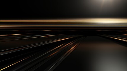Abstract black and gold background with glowing lines.