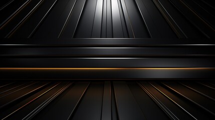 Obraz premium Abstract black and gold background with glowing lines.