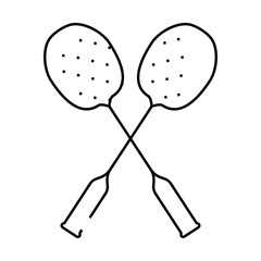 competition badminton line icon vector. competition badminton sign. isolated contour symbol black illustration
