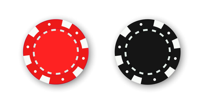 Playing chips vector icon set.
