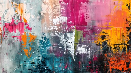 Obraz premium Abstract multicolor painting with grunge texture 