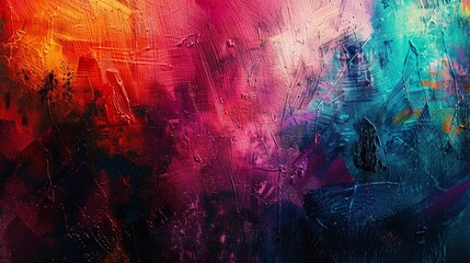 Fototapeta premium Abstract multicolor painting with grunge texture 