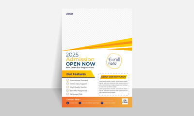 School admission flyer design template.